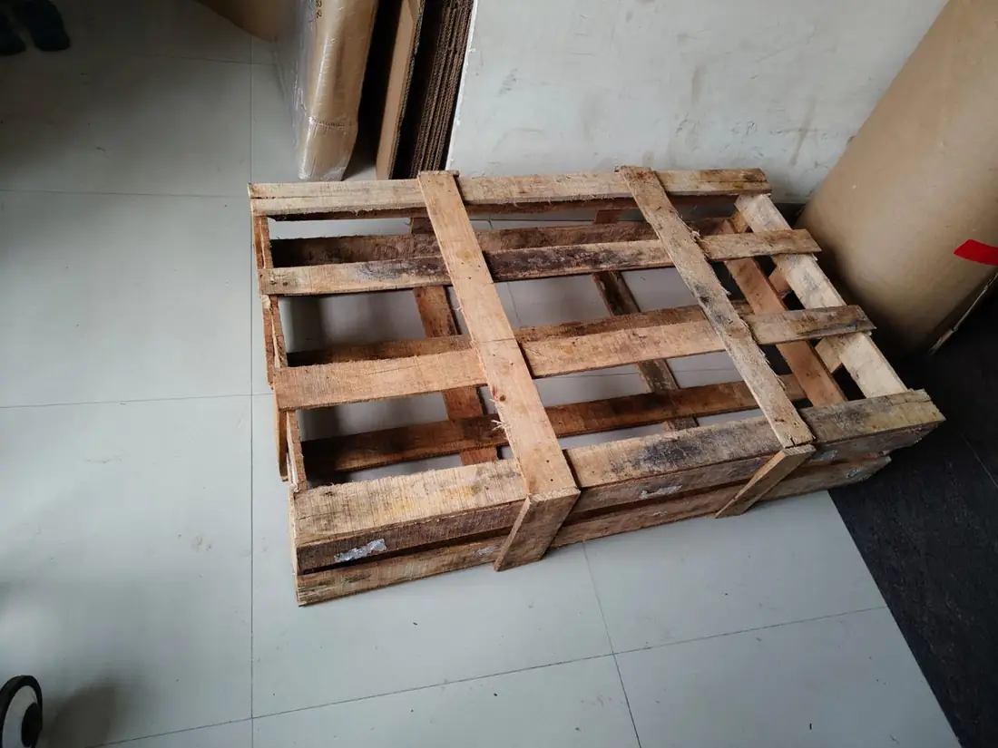 Wooden crating prepared on site